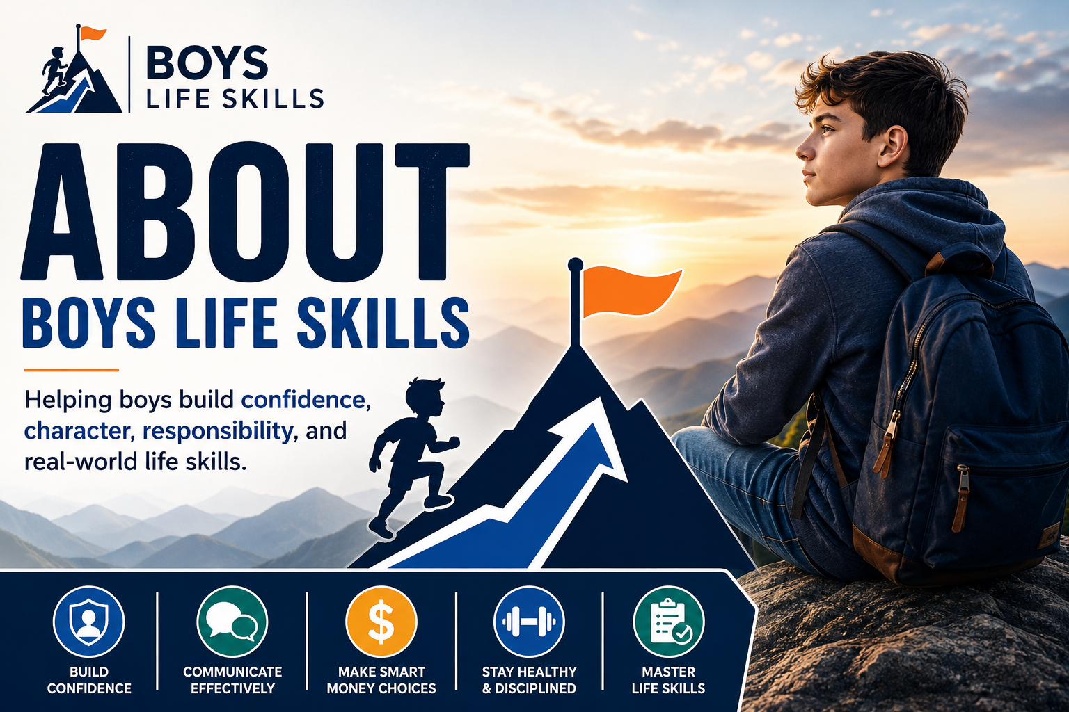 About Boys Life Skills and our mission to help boys build confidence, character, responsibility, and life skills.